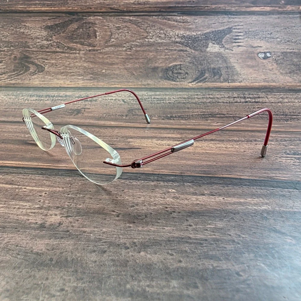 Silhouette Titan Rimless Eyeglasses Burgundy Red 7534 40 6079‎ Austria 17 140